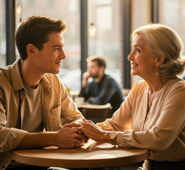 hombre joven, mujer mayor, amor
