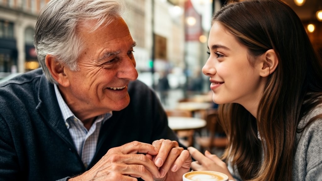 hombre mayor enamorado mujer joven