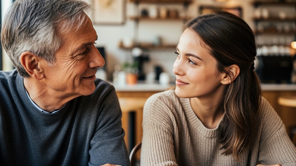Relación mujer joven hombre mayor