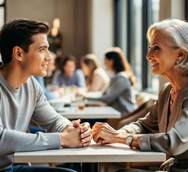 mujer mayor, hombre joven, atracción, edad