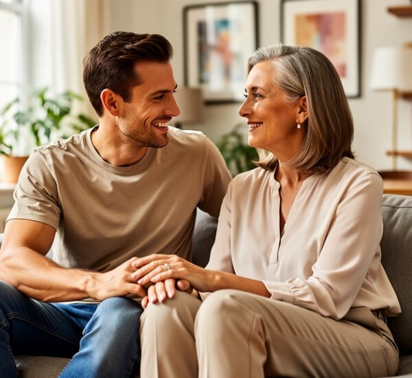 relación hombre joven mujer mayor