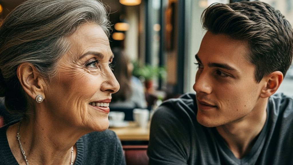 mujer mayor, hombre joven, atracción, edad
