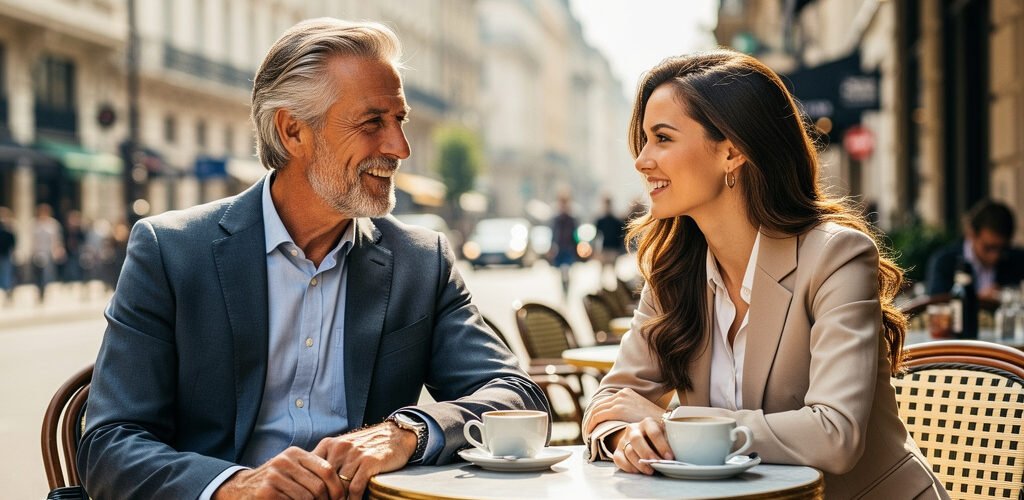 Atracción hombre mayor mujer joven