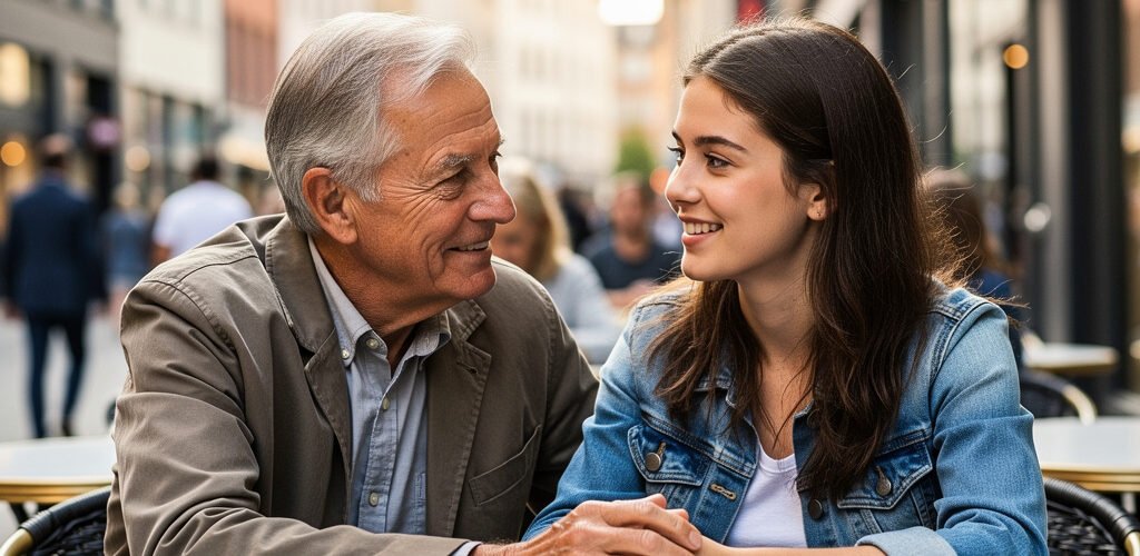 hombre mayor enamorado mujer joven