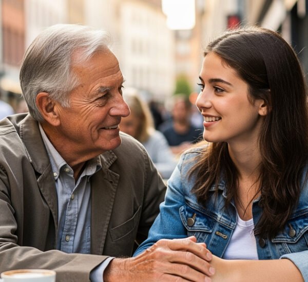 hombre mayor enamorado mujer joven