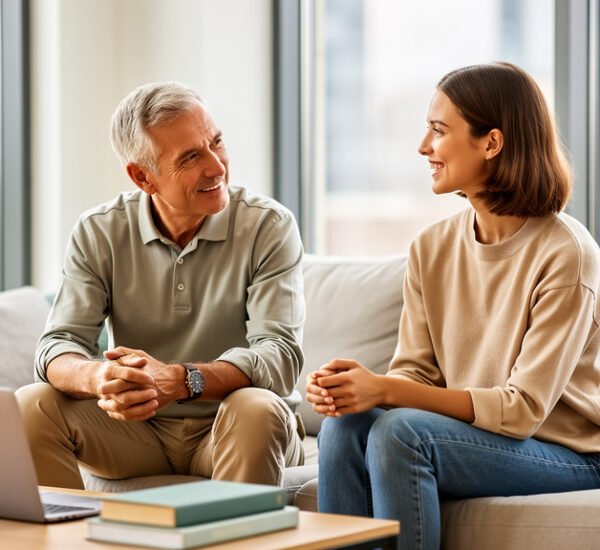 Relación mujer joven hombre mayor