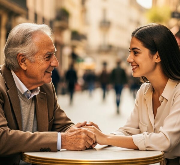 amor, hombre mayor, mujer joven